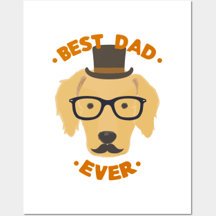 Best Dad Ever | Golden Retriever Dog Daddy | Fur Parents | Dog Dad Gifts | Fathers Day Gifts | Dog Lover Gifts Posters and Art